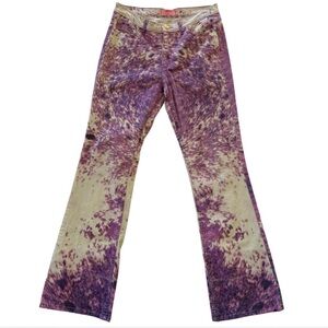 Roberto Cavalli Purple and Cream Flare Pants